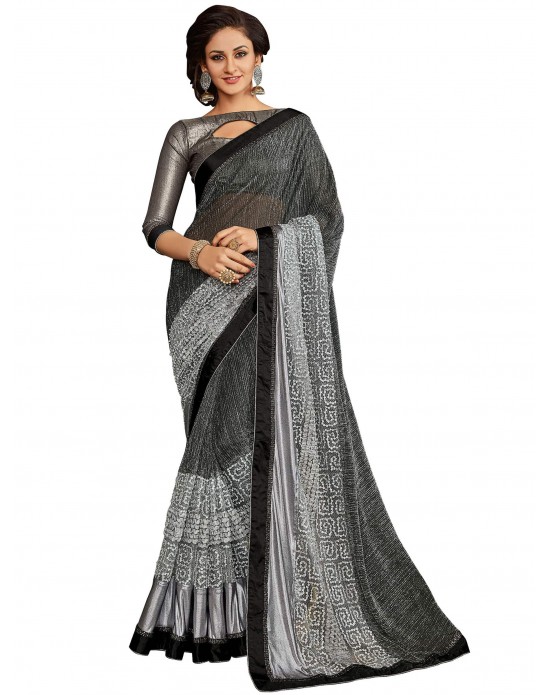 Swadeshi Saree Grey color Imported sari