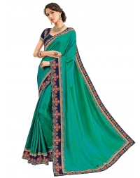 Green color two tone silk Saree