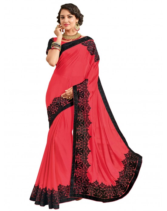 Red color khushi brasso Saree